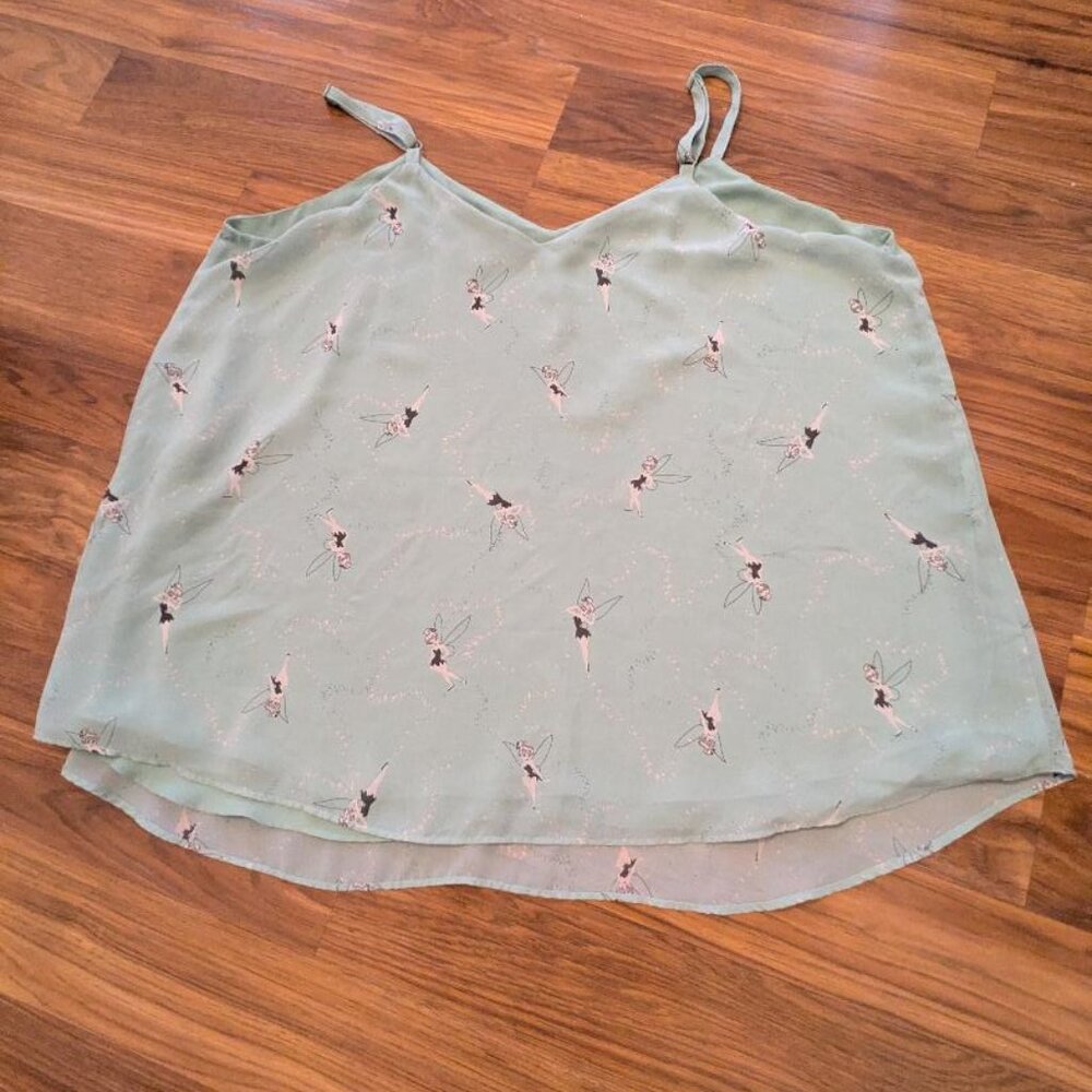 Torrid Disney Fairy Core Tinker Bell Whimsical Graphic Lt.Mint Green Cami Top 2X